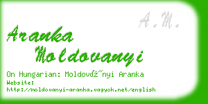 aranka moldovanyi business card